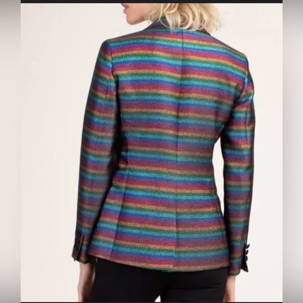 NWT Trina Turk Dignitary Glitter Stripe Blazer , size 10
